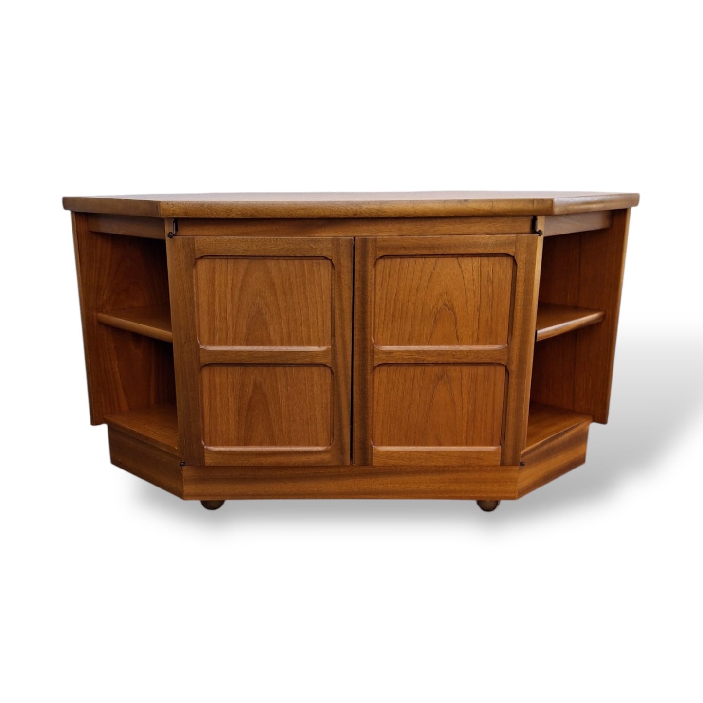 Mid Century Nathan Teak Compact Media Unit / Corner TV Cabinet