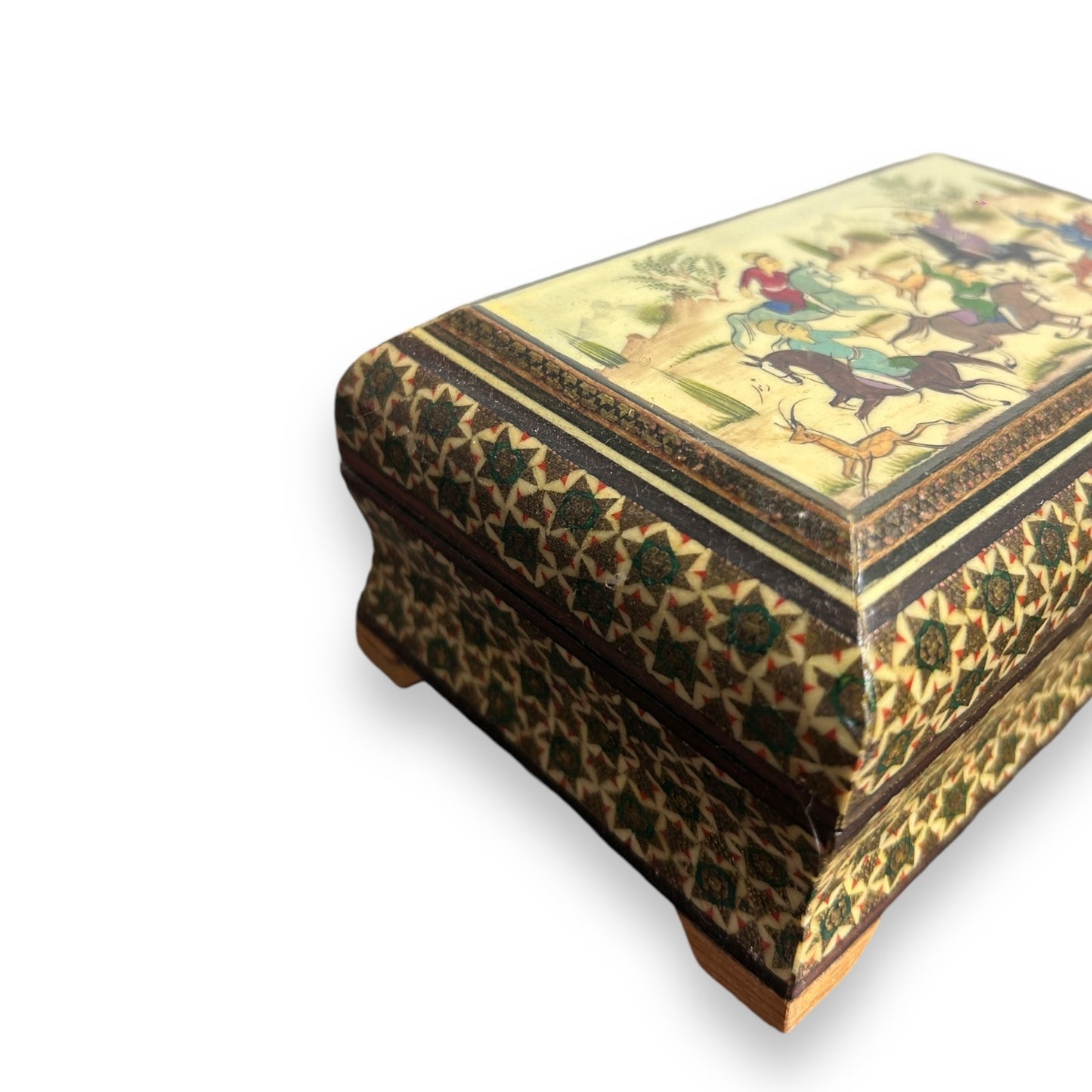 Vintage 1960s Persian Khatam Mosaic Jewellery Box