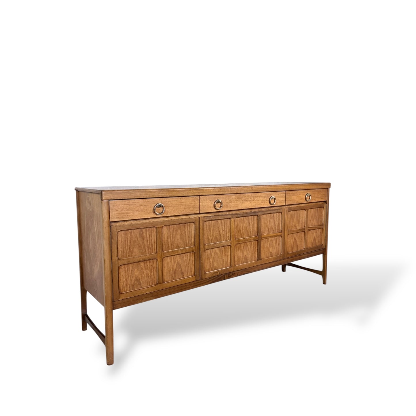 Nathan “Squares” Sideboard – Mid Century Teak Sideboard with Ring Pull Handles — view 2