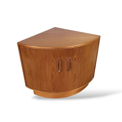 Mid Century G Plan Fresco Teak Curved Corner Cabinet