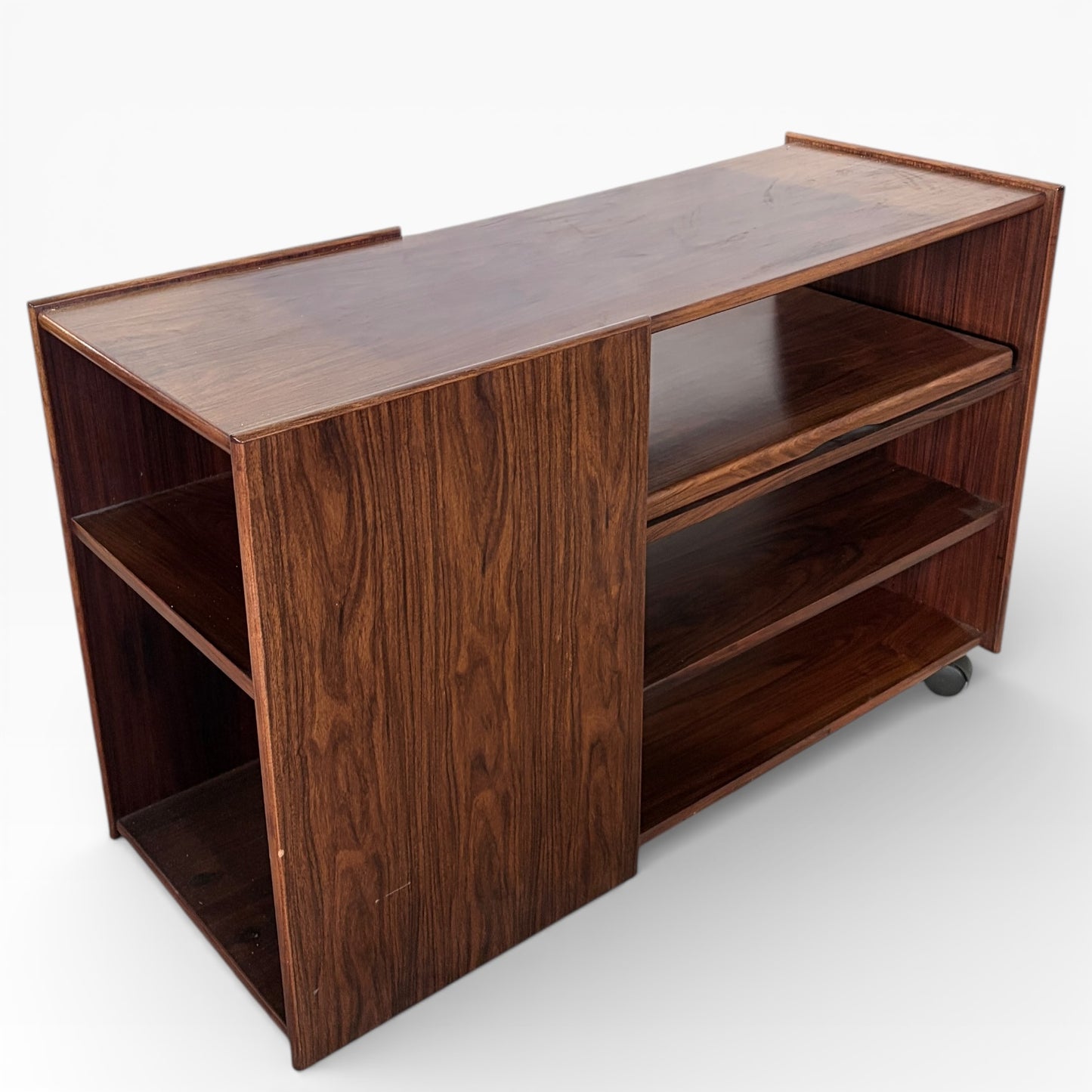Danish Rosewood Media Unit with Sliding Shelf