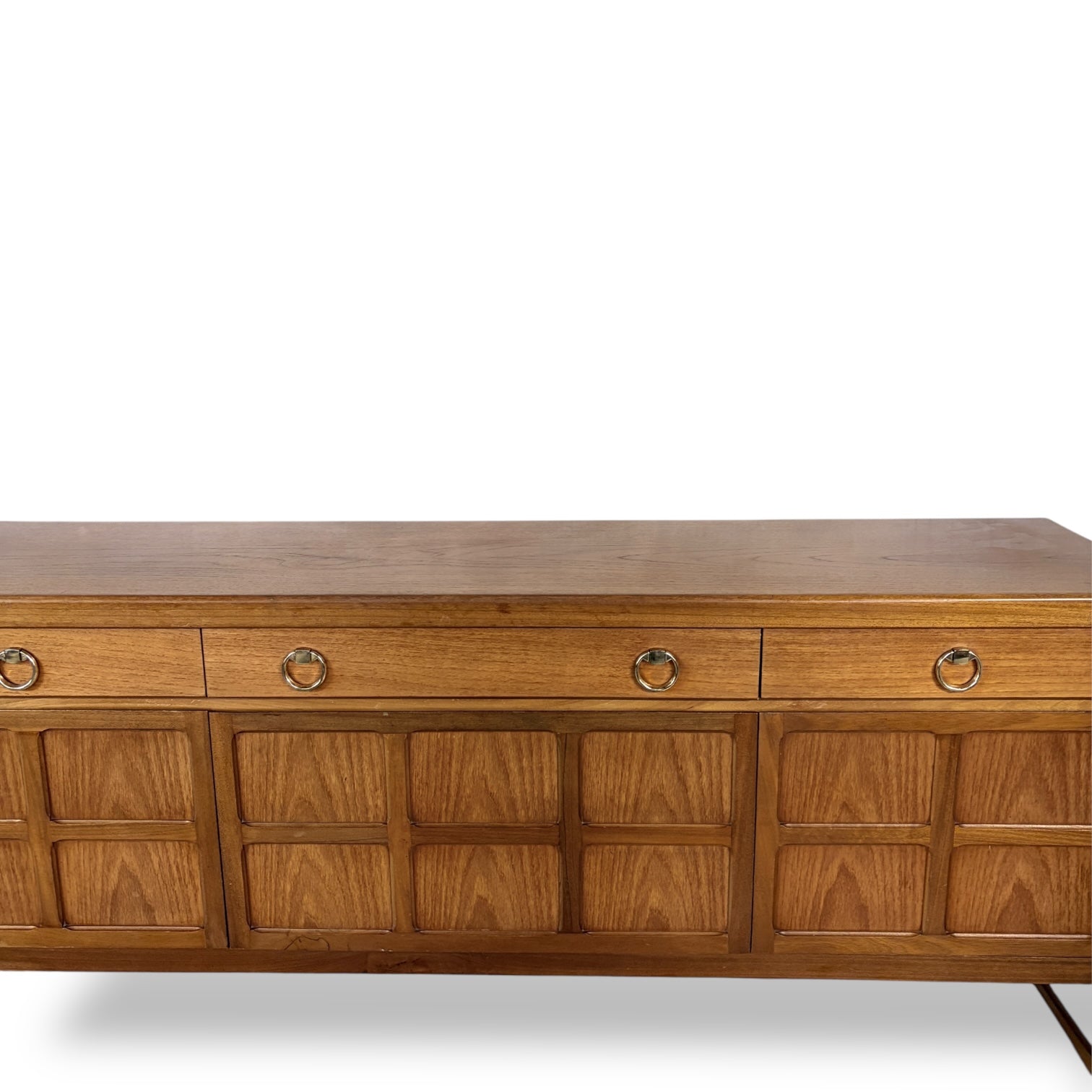 Nathan “Squares” Sideboard – Mid Century Teak Sideboard with Ring Pull Handles — view 5
