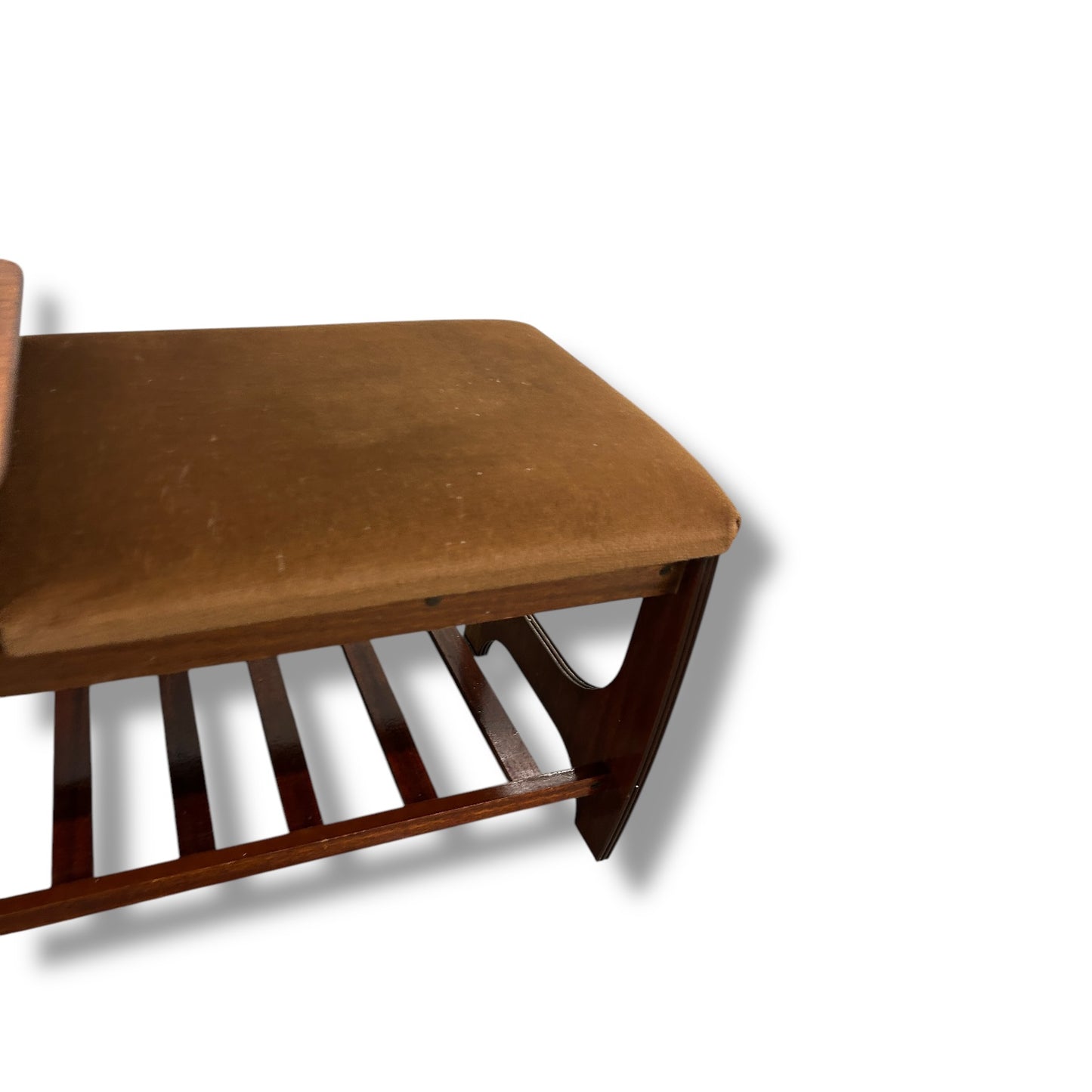 Mid Century Dark Wood Telephone Seat Table