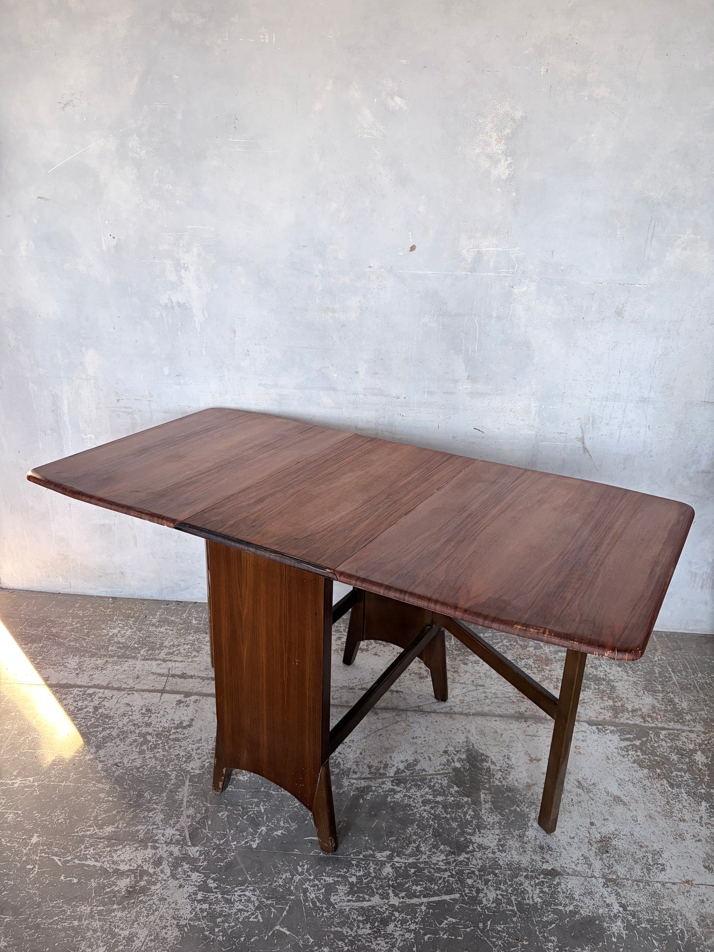 Art Deco Walnut Drop Leaf Dining Table