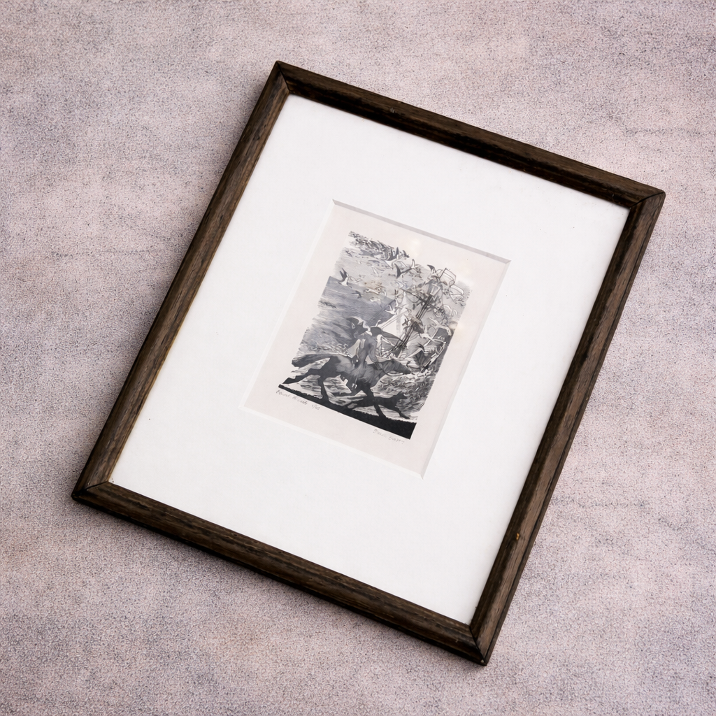 Simon Brett “Count Arnold” Woodblock Print – Vintage and Framed Limited Edition