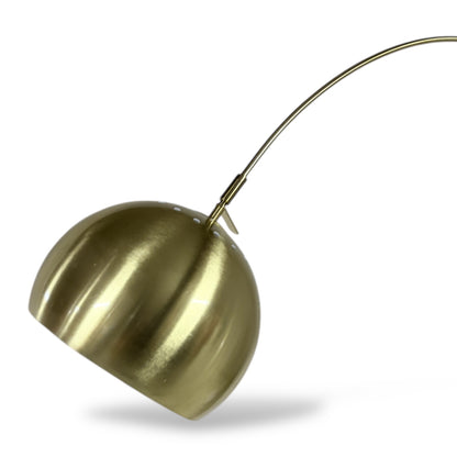 Mid Century Floor Lamp – Brass Arc Overhanging Reading Light with Marble Base