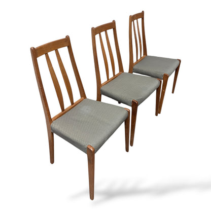 Set of 3 Danish Teak Dining Chairs by Drylund | Mid Century Modern Dining Chairs
