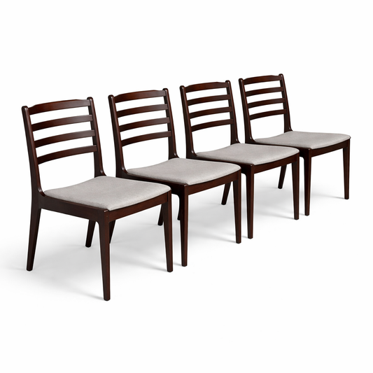 Danish Rosewood Ladderback Dining Chairs – Set of 4