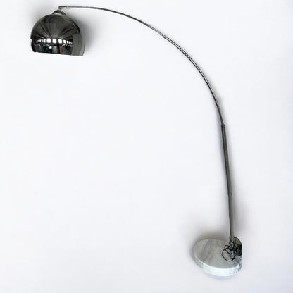 Mid Century Modern Chrome Arc Floor Lamp with Marble Base