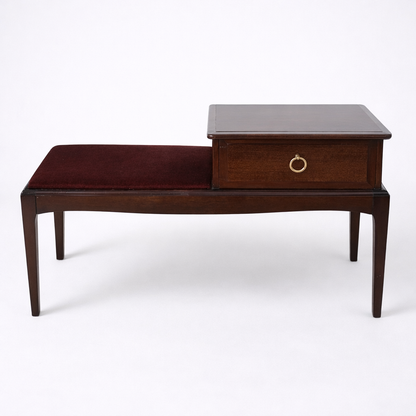 Mid-Century Mahogany Telephone Bench by Stag
