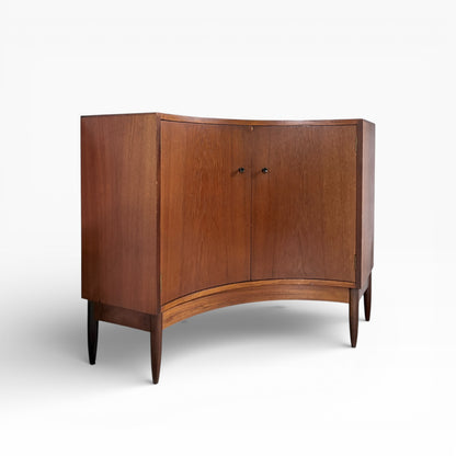 Mid-Century Greaves & Thomas Curved Front Corner Cabinet / Storage Unit — view 3