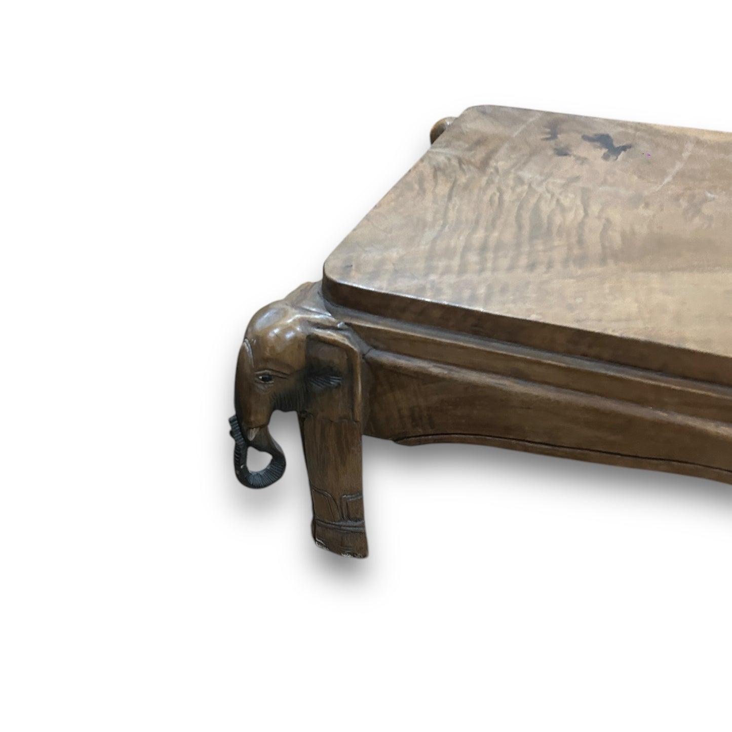 vintage 1970s oak wood elephant coffee table