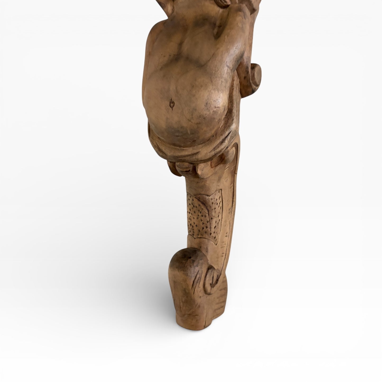 Antique Hand-Carved Wooden Mermaid Wall Sculpture