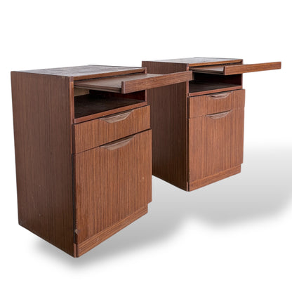 Pair of Teak Bedside Tables with Secret Drawer by Remploy
