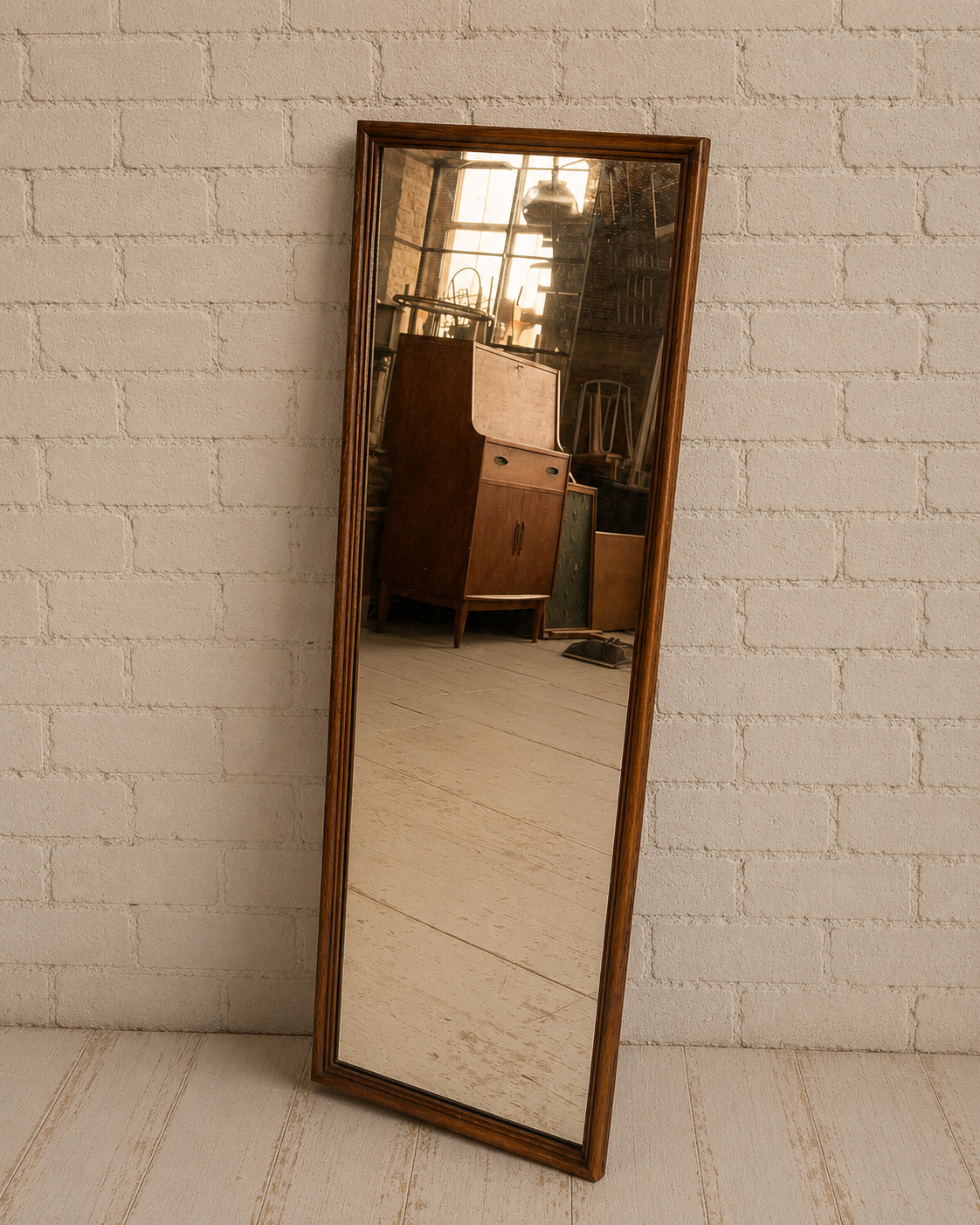 Antique Arts and Crafts Oak Mirror