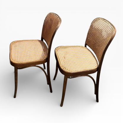 Vintage Thonet Model 811 “Prague” Café Chairs by Josef Hoffmann (Pair) — view 4