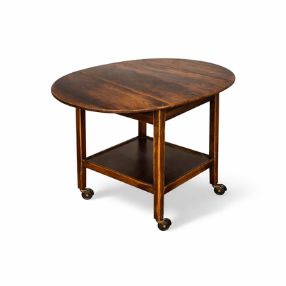 Antique Oak Folding Drinks Trolley on Castors