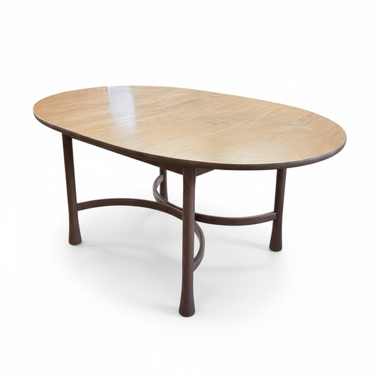 Ercol Mid-Century Table – Blonde Elm Oval Dining Table | Vintage British Furniture