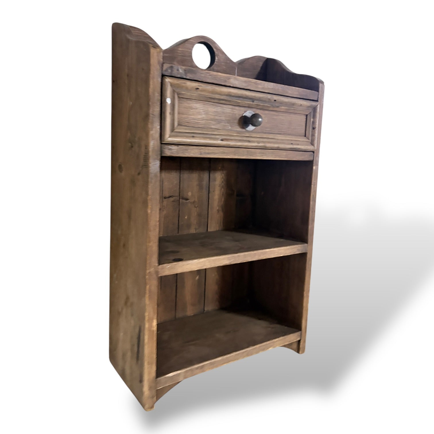 Vintage Oak & Pine Bathroom Cabinet with Drawer — view 5