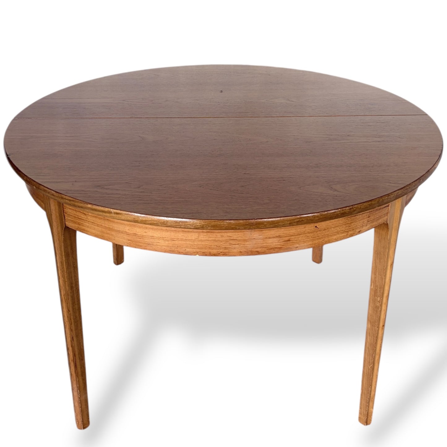 Vintage Teak Round Extending Dining Table by S Form
