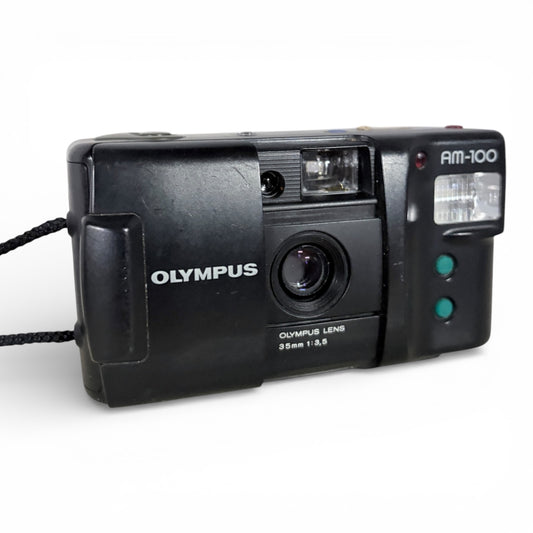 Olympus 35mm Camera - Compact Film Camera with Sliding Lens Cover & Built-In Flash