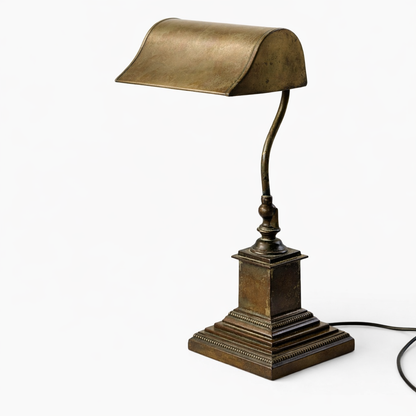 Early 20th Century Edwardian Brass Banker’s Lamp
