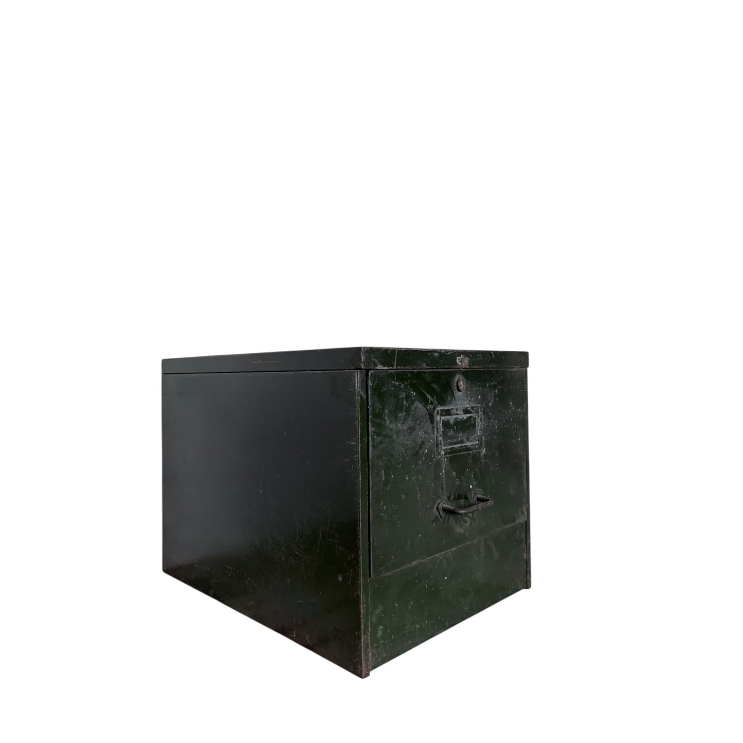 Vintage Industrial Military Filing Cabinet Bedside – Forest Green Steel