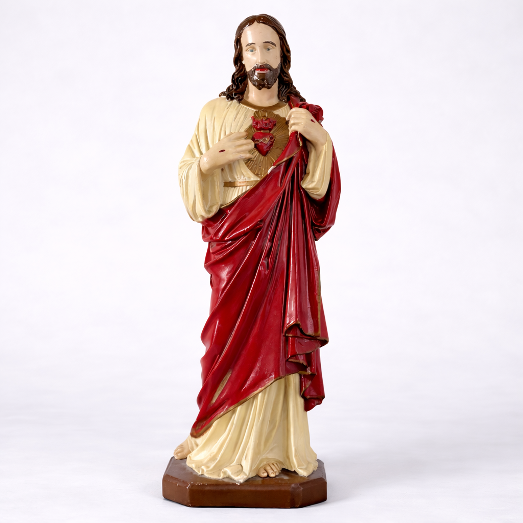 Antique Sacred Heart Jesus Statue – Alabaster