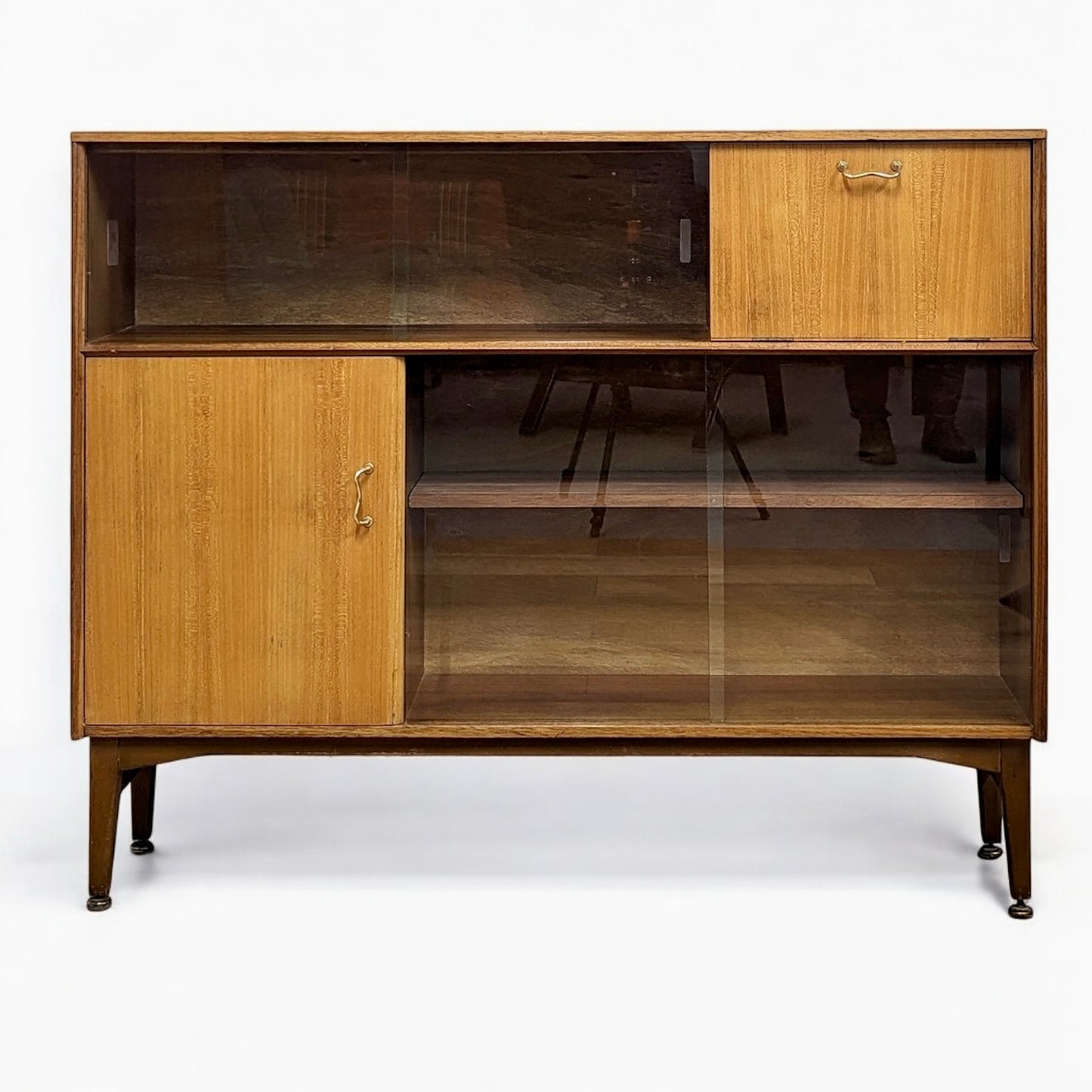 Mid Century Nathan Teak Cabinet Bookcase