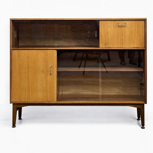 Mid Century Nathan Teak Cabinet Bookcase