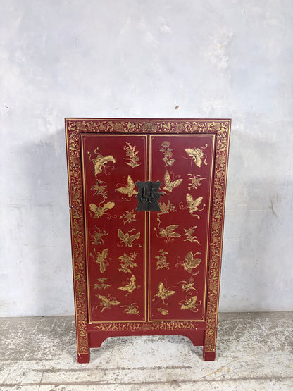 Vintage Oriental Red Lacquer Drinks Cabinet – Chinoiserie