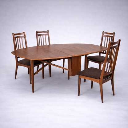 Mid-Century Teak Drop Leaf Dining Table & Chairs by Elliots of Newbury