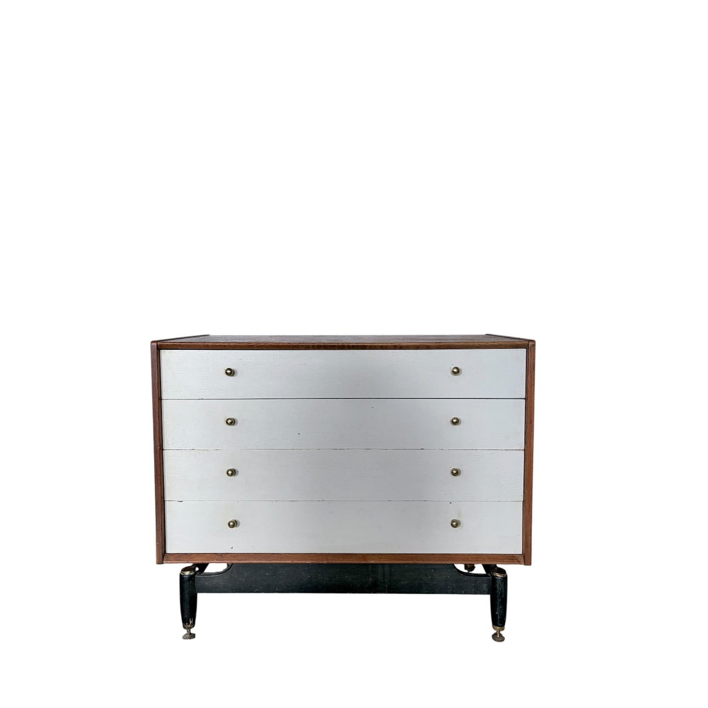 Mid Century E. Gomme Librenza Chest of Drawers – Teak & White with Brass Handles