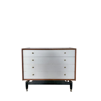 Mid Century E. Gomme Librenza Chest of Drawers – Teak & White with Brass Handles