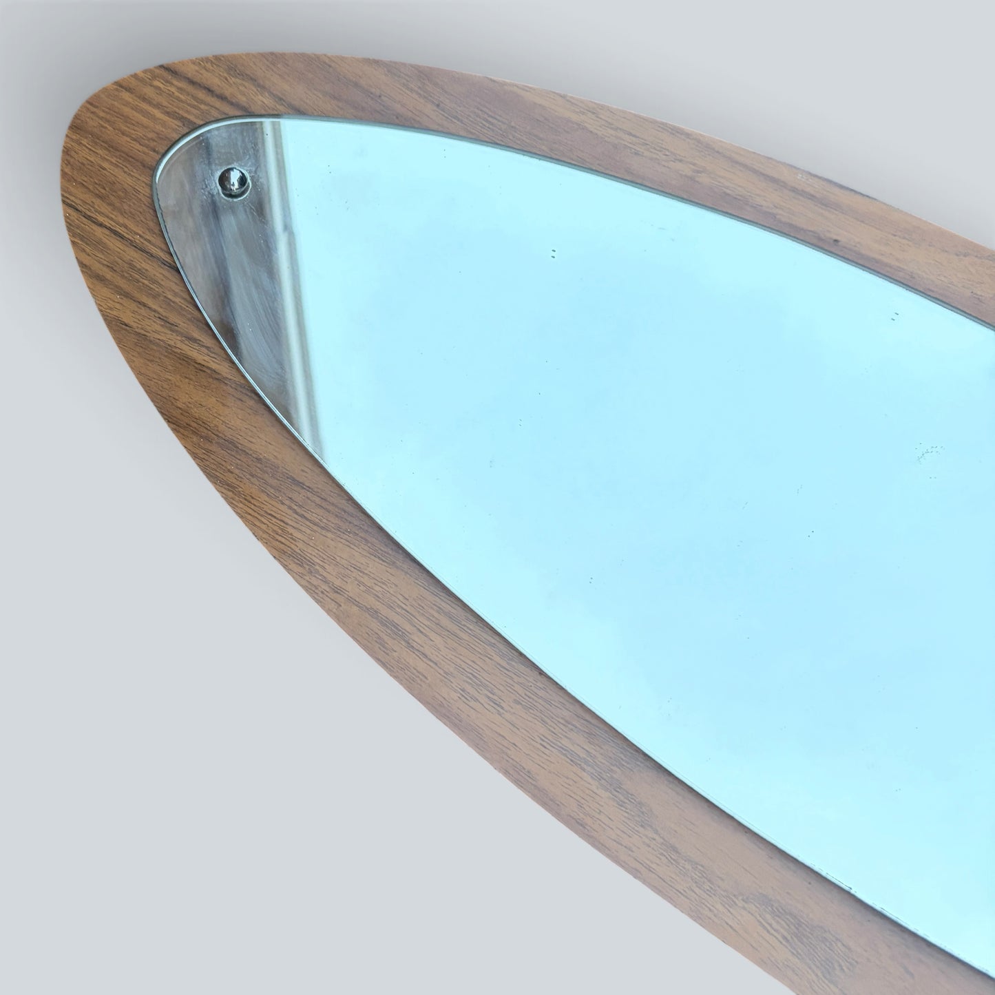 Mid-Century Space Age Oval Formica Wall Mirror – 1960s / 1970s