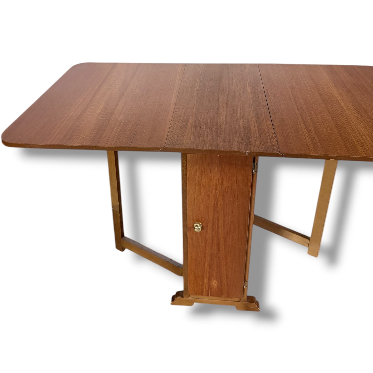 Mid-Century Dining Table - Drop-Leaf Extending Table with Built-In Storage