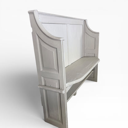 Vintage Distressed Painted Pine Church Pew