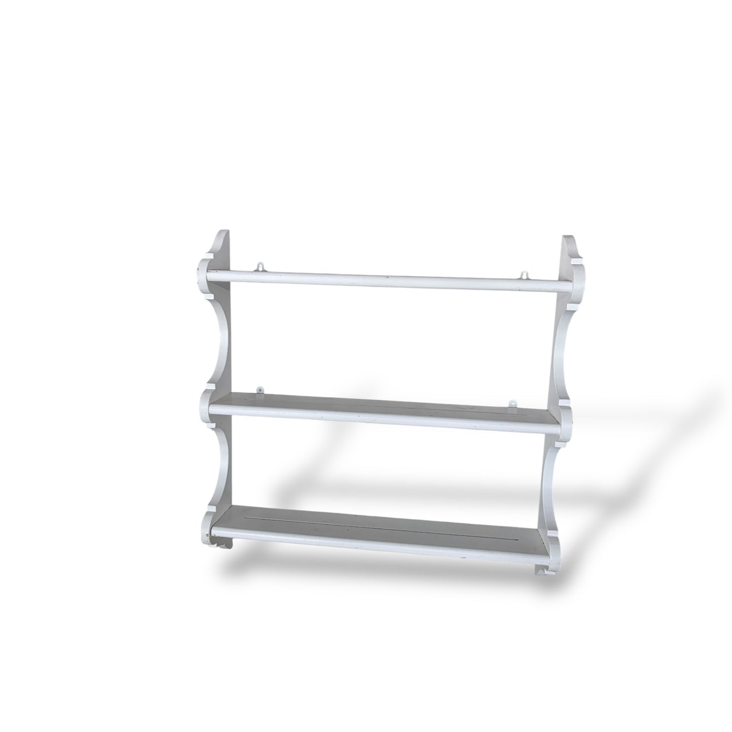 Vintage Oak Wall Display Rack – Painted Shabby Chic