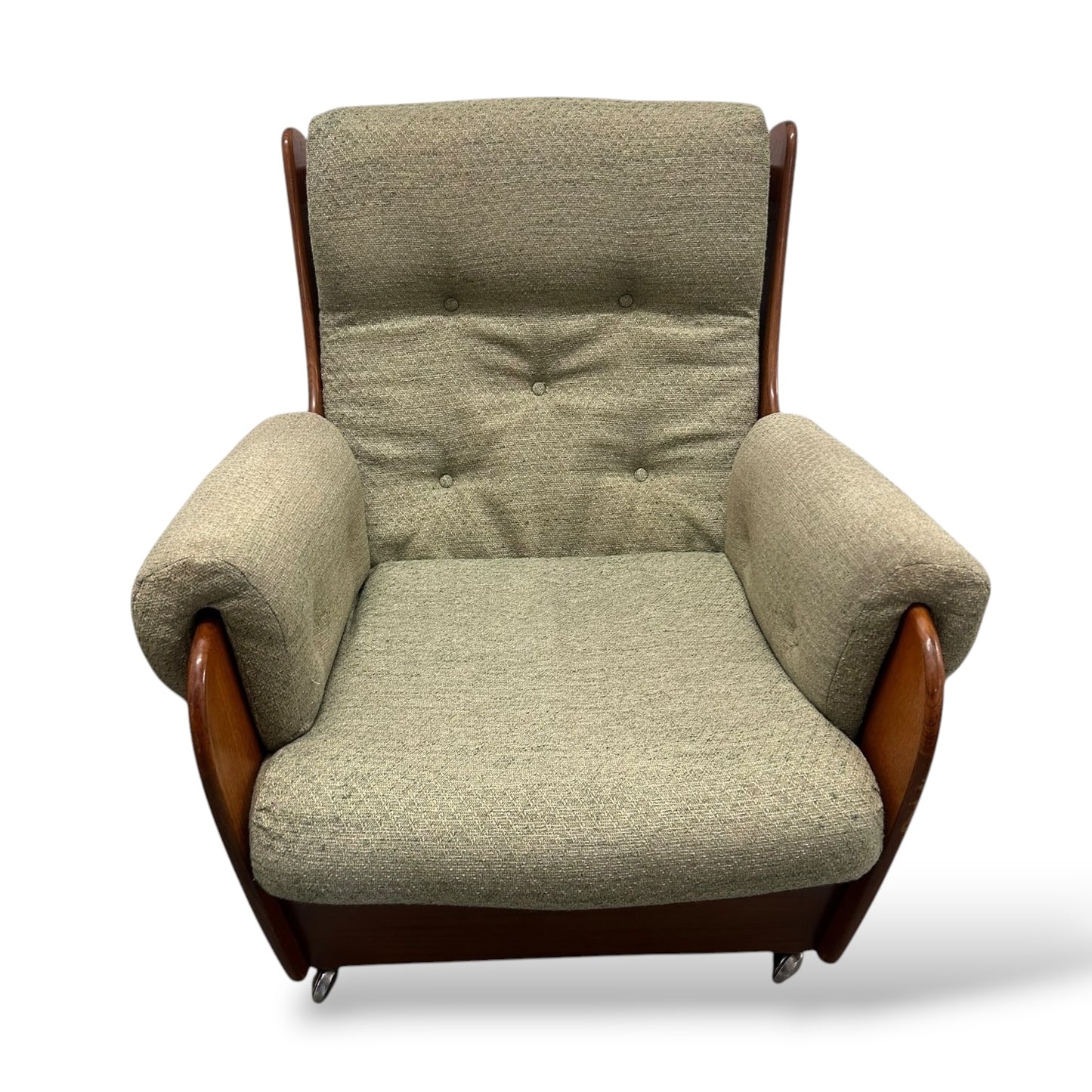 G Plan Teak Armchairs – Mid Century Modern Pair of Sculptural Lounge Chairs