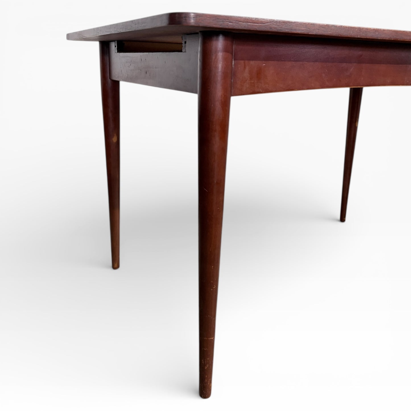 Mid Century Dining Table – Extending Teak Compact Space Saving Classic Wooden Table