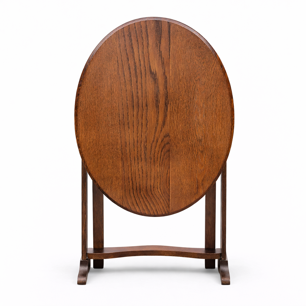 Arts & Crafts Folding Oak Wine Table