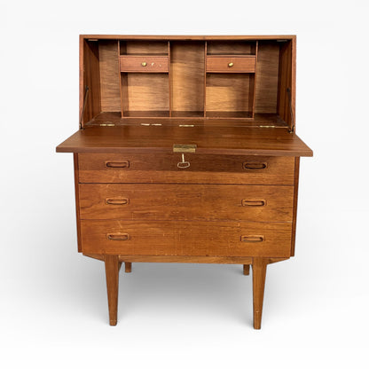 Danish Mid-Century Compact Teak Writing Bureau
