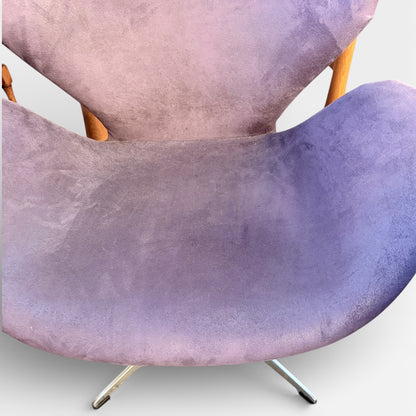 Swan Lounge Chair - Mid Century Armchair With Soft Fabric Upholstery & Swivel Base