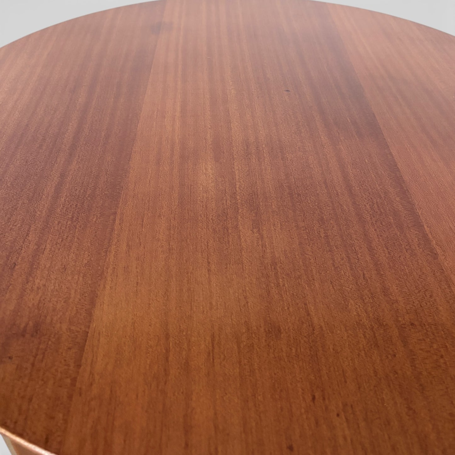 Mid Century Coffee Table - Round Two Tier Teak Table with Brass Capped Legs