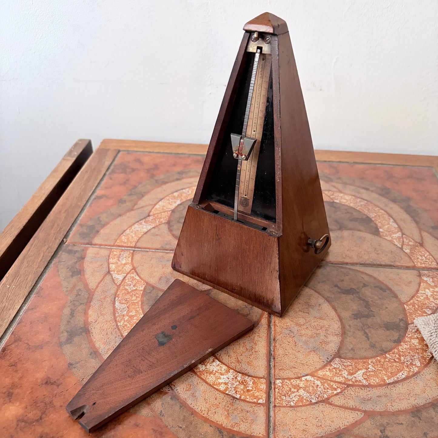 Antique French Maëlzel Metronome Wooden Pyramid Metronome