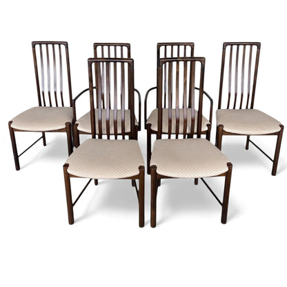Set of 6 Danish Rosewood Dining Chairs by Boltinge