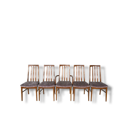 Mid Century Modern Teak Wood Dining Chairs Set by William Laurence