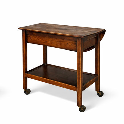 Antique Oak Folding Drinks Trolley on Castors