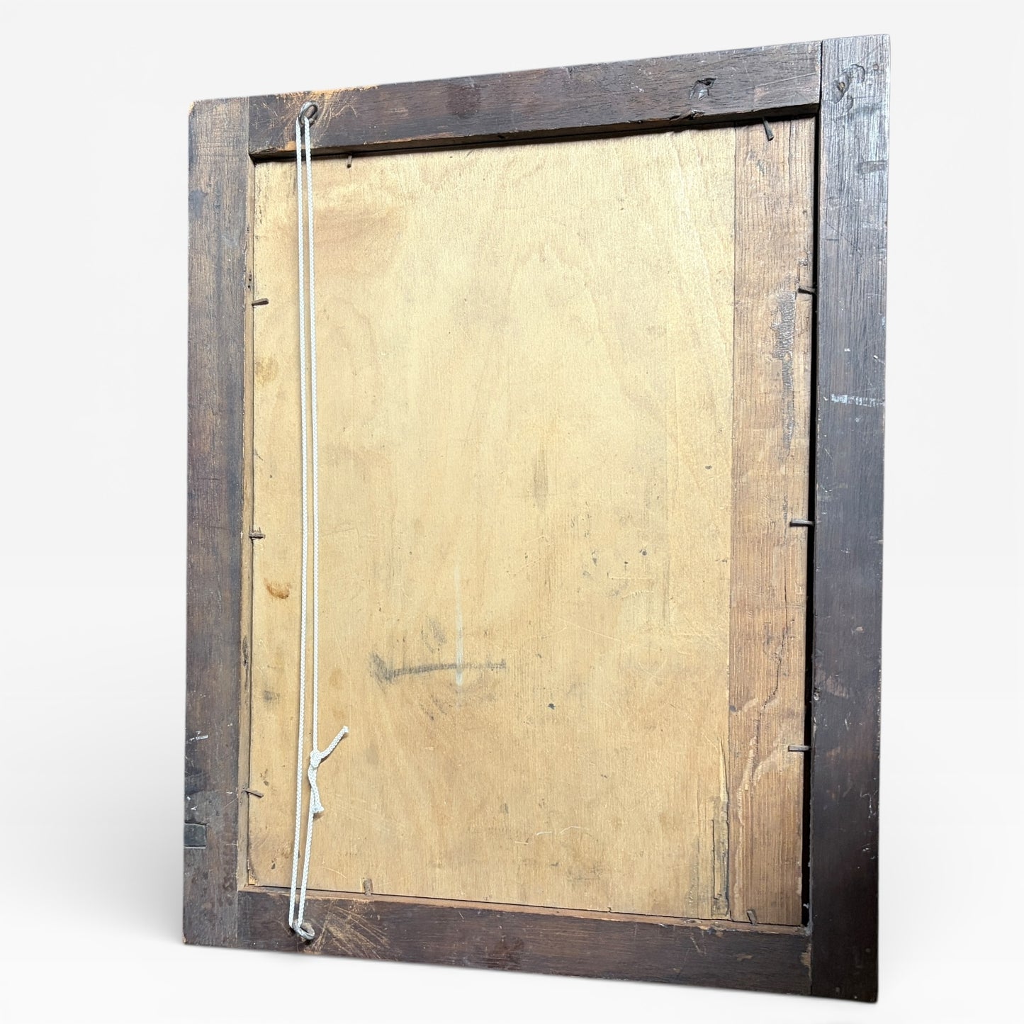 Antique Architectural Wood Marquetry Panel with Walnut Frame