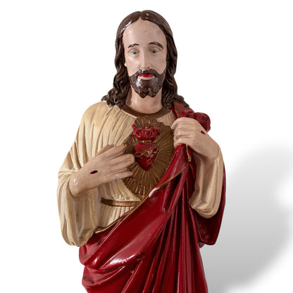 Antique Sacred Heart Jesus Statue – Alabaster